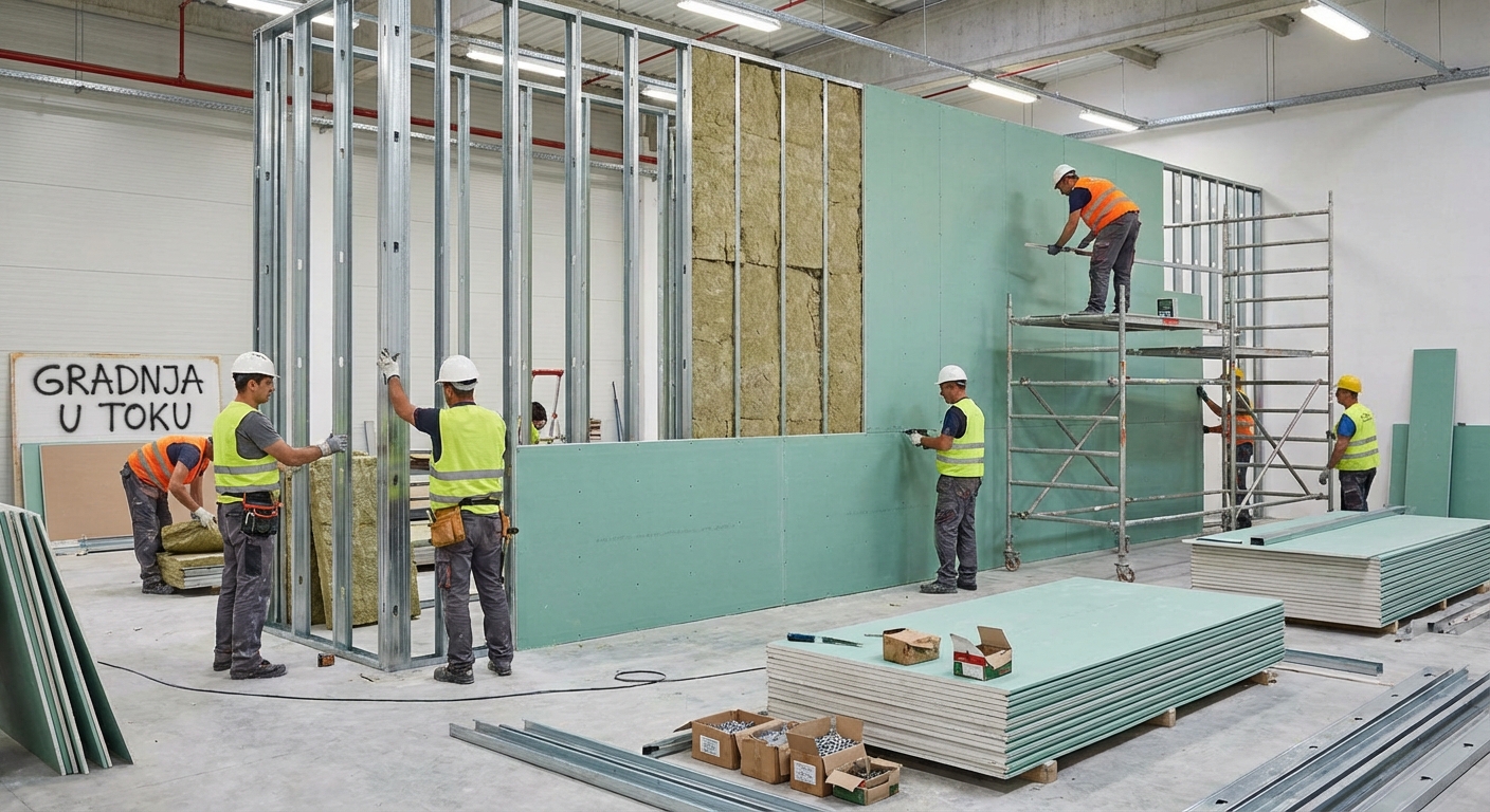 Pregradni Zidovi Zrenjanin | Montaža Gips Karton Zidova